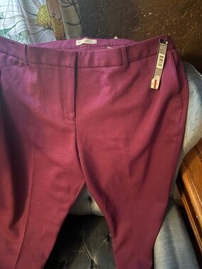 Tahari Plum Straight Leg Dress Pants